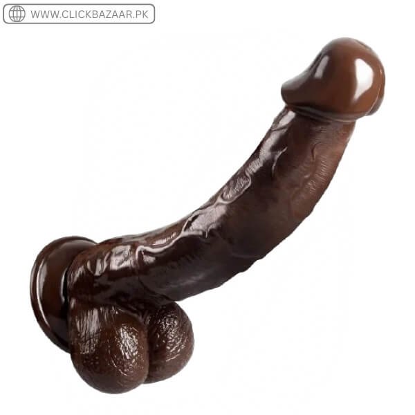 8 Inch Realistic Soft Brown Dildo With Balls And Suction Cup In Pakistan