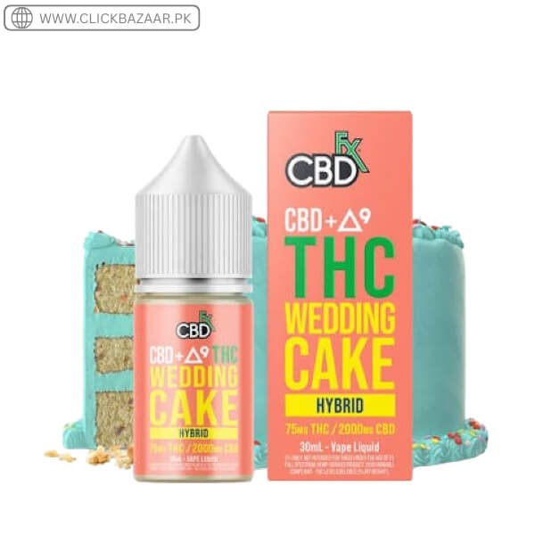 CBD+DELTA-9 THC VAPE JUICE WEDDING CAKE-HYBRID CBDFX In Pakistan