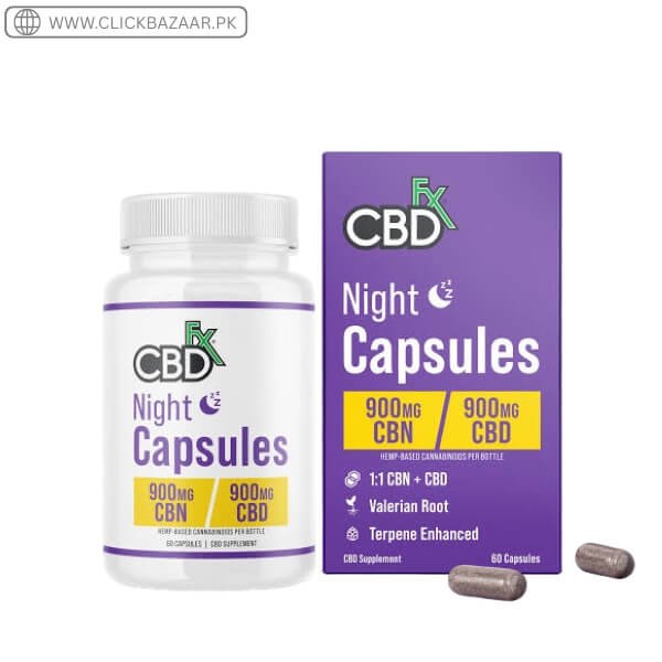 CBDfx | CBD Capsules – Night | 900mg CBD + 900mg CBN – 60ct in Pakistan