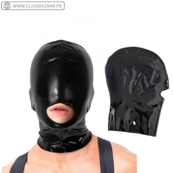 Latex Full Face Bondage Hood Mask with Mouth Opening in Pakistan