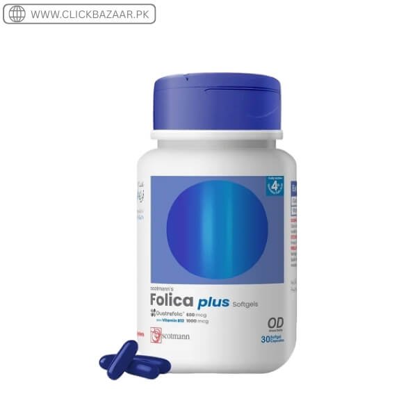 Scotmann’s Folica Plus Quatrefolic & Vitamin B12 - 30 Softgels In Pakistan