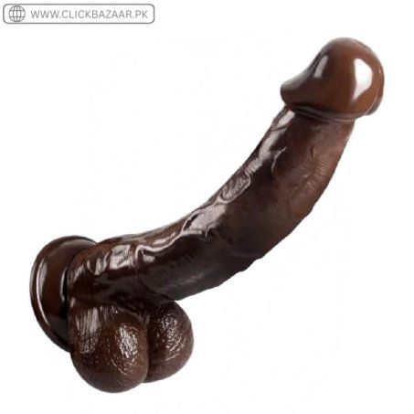 8 Inch Realistic Soft Brown Dildo With Balls And Suction Cup In Pakistan