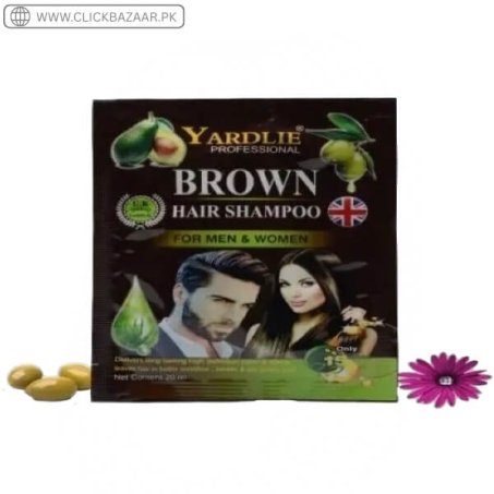 Yardlie Brown Hair Color Shampoo UK Based Formula Sachet 20ML in Pakistan