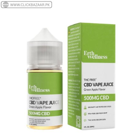 Erth Hemp CBD Vape Juice Green Apple 1000mg 30ml in Pakistan